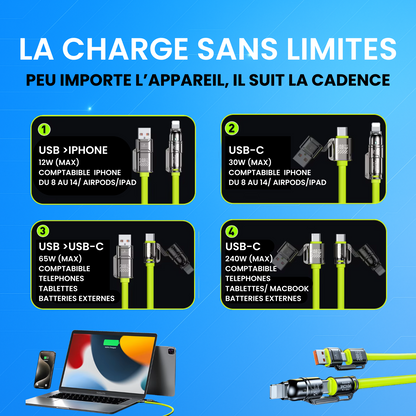 Chargeur + Câble 4-en-1